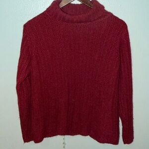 Crazy Horse Liz Claiborne Red Chunky Knit Turtleneck Sweater – Size M